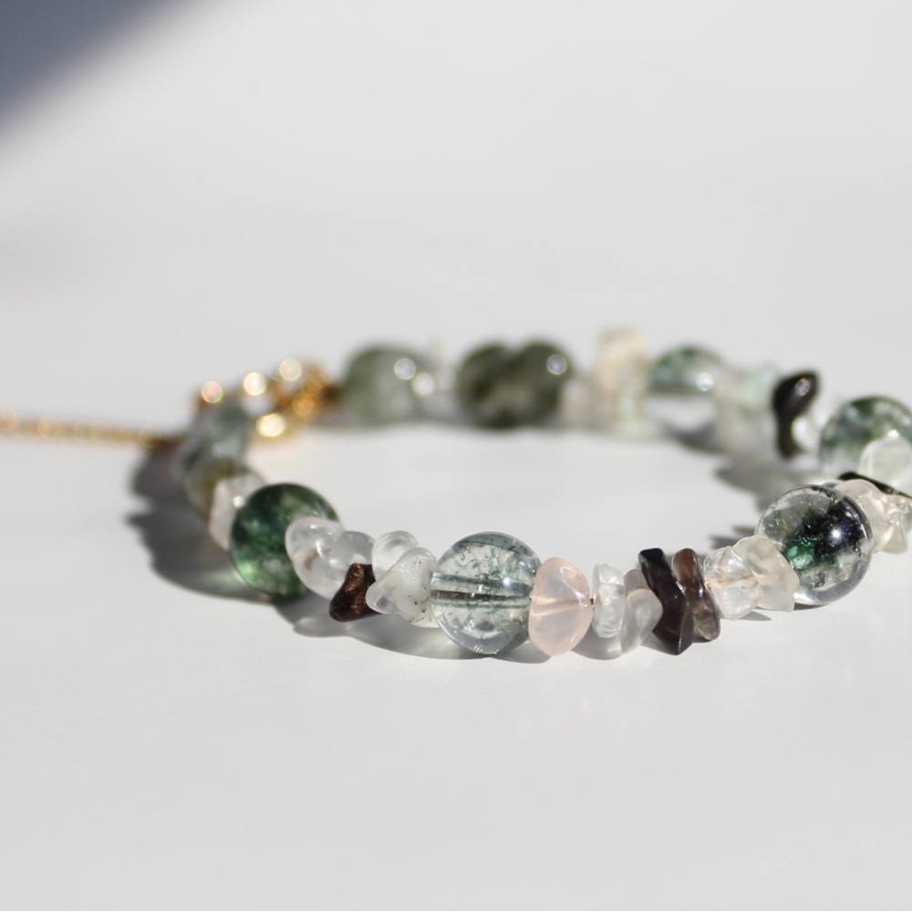 Elegant Multi-Color Beaded Bracelet, Mixed Crystals Bracelet